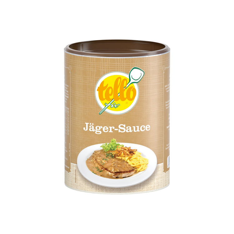 Authentische Jäger-Sauce mit Pilzen - tellofix Saucenklassiker - Feinkost Delikatessen: Wurst und Fleisch Spezialitäten | Wurst-Fleisch.com