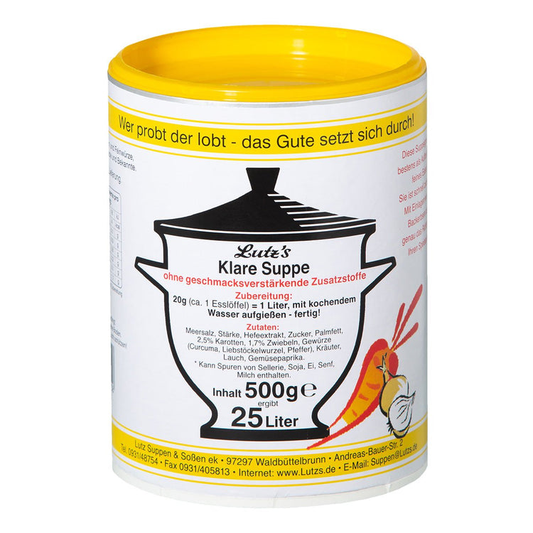 Feine Klare Suppe (500g Dose)" von Lutz&