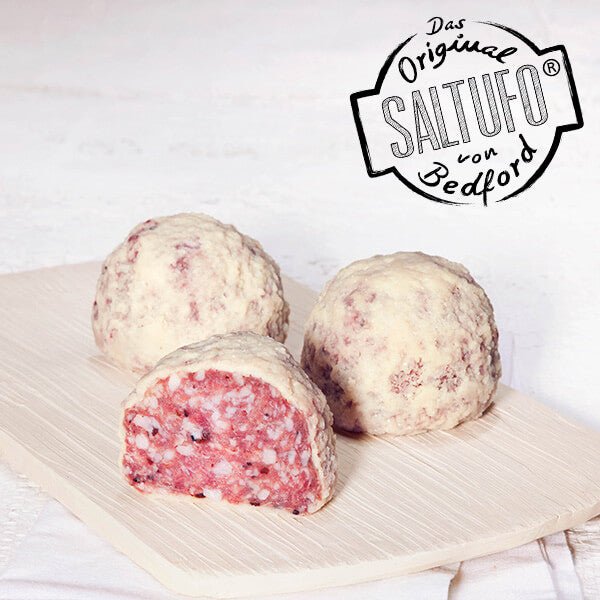 Saltufo® Salamikugeln mit Sommertrüffeln und Parmigiano-Reggiano - Köstlicher Genuss in einer Packung mit 6x80g - Feinkost Delikatessen: Wurst und Fleisch Spezialitäten | Wurst-Fleisch.com