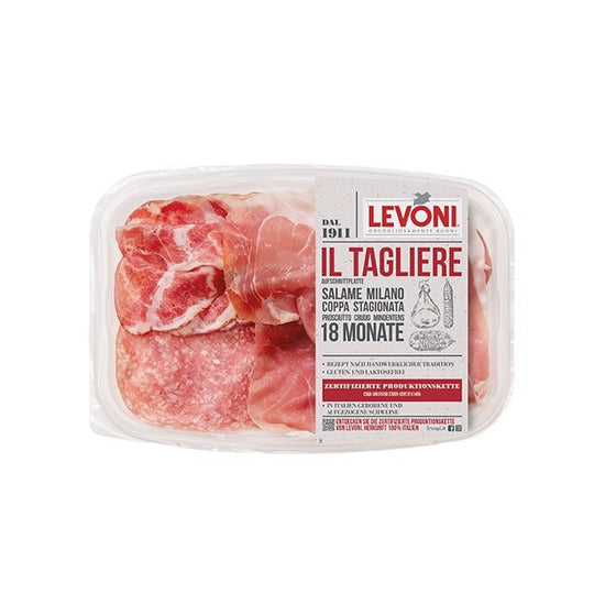 Italienischer Aufschnitt vom Feinsten: Levoni "il tagliere" Milano, Coppa, Rohschinken - Genuss wie auf dem Schneidebrett! - Feinkost Delikatessen: Wurst und Fleisch Spezialitäten | Wurst-Fleisch.com