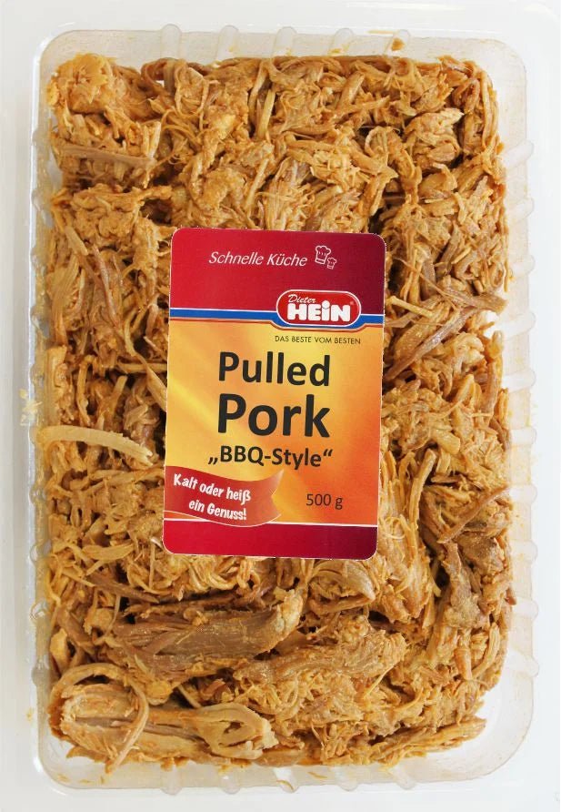 Pulled Pork "BBQ-Style" - gegartes Schweinefleisch zart & saftig schonend gegart mit US-Style gewürzt- 500g - Feinkost Delikatessen: Wurst und Fleisch Spezialitäten | Wurst-Fleisch.com