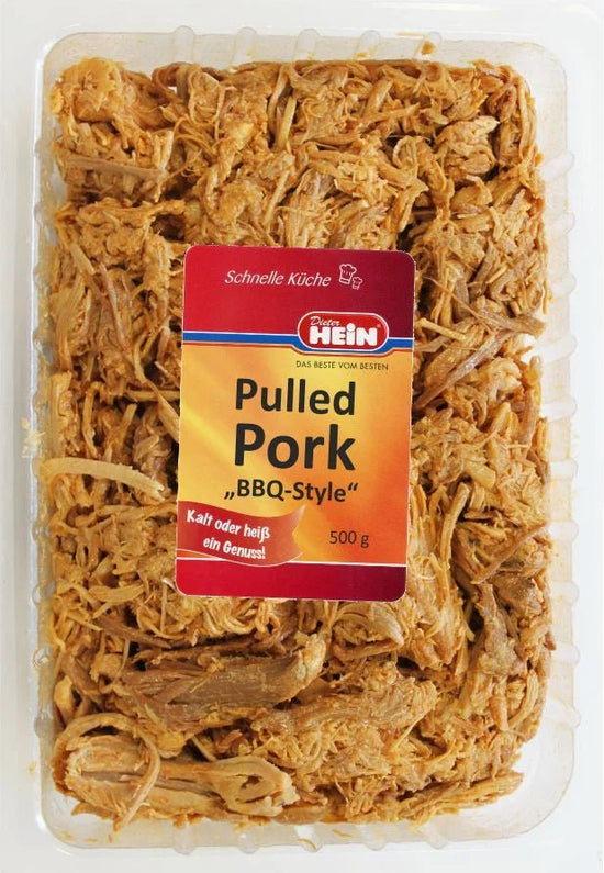 Pulled Pork "BBQ-Style" - gegartes Schweinefleisch zart & saftig schonend gegart mit US-Style gewürzt- 500g - Feinkost Delikatessen: Wurst und Fleisch Spezialitäten | Wurst-Fleisch.com
