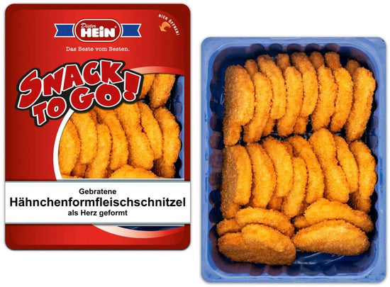 Schnitzel aus Hähnchenbrustfleisch in Herzform - paniert und gebraten 20x60g im Frischepack - Feinkost Delikatessen: Wurst und Fleisch Spezialitäten | Wurst-Fleisch.com